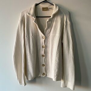 Liz Claiborne White Button Down Cardigan